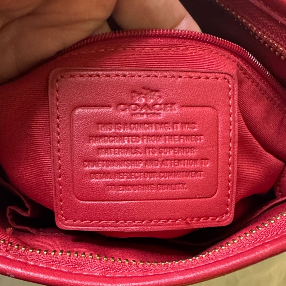 Coach Signature Monogram Crossbody Bag and Wallet Set Brown Red Stripe‎ - Picture 8 of 13